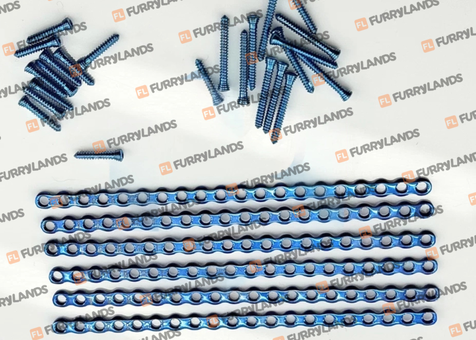 2.4mm Veterinary Orthopedic Cuttable Locking Plates & Screws 67 Pcs Set Tt