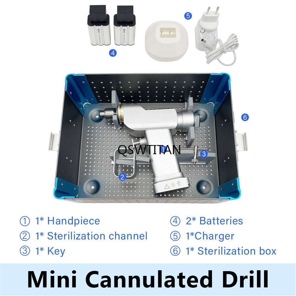 QSWTITAN Orthopedic Electric Drill Cannulated Drill Micro Cannulate Dril Bone
