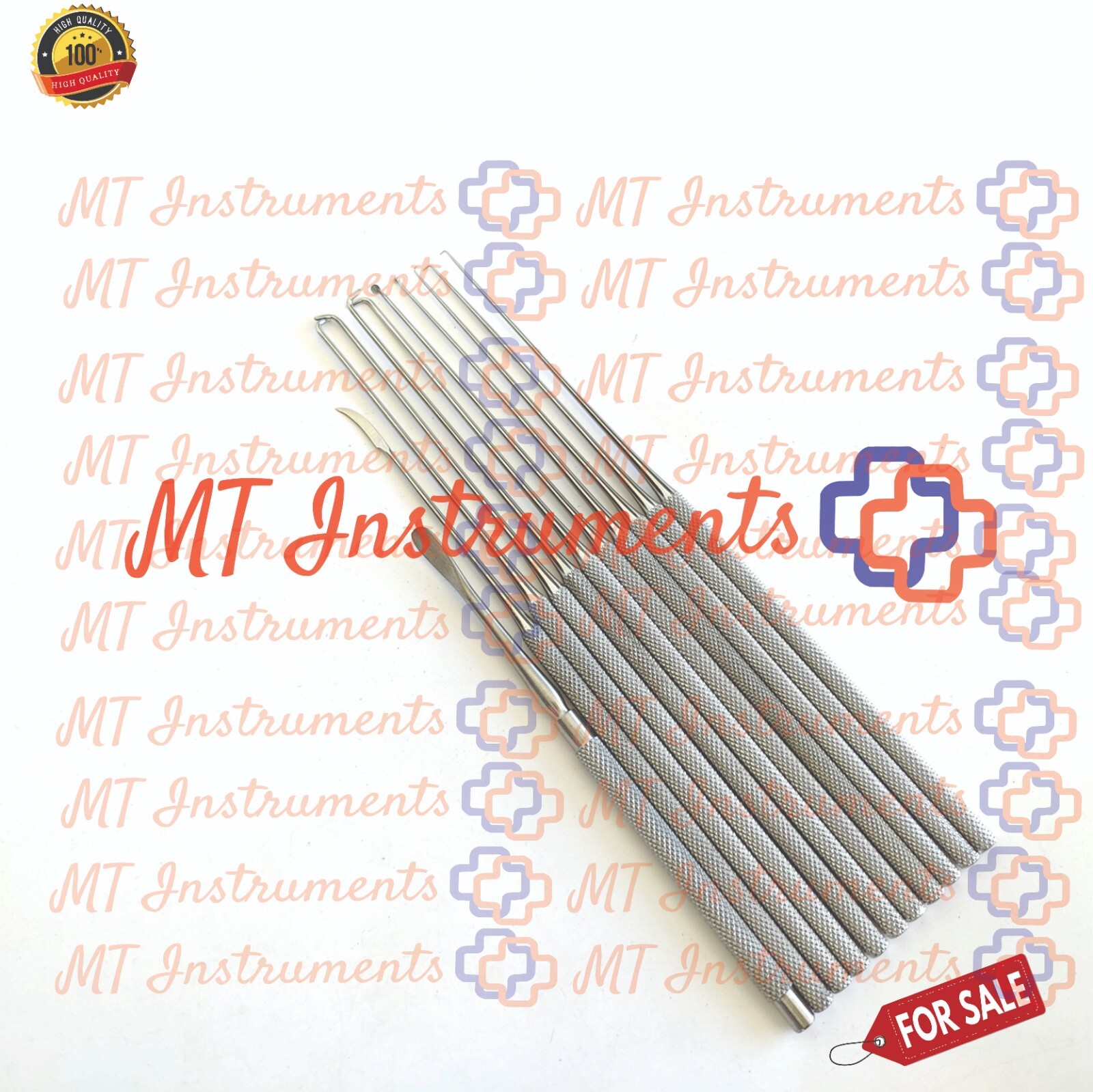 ENT Micro Ear Forceps, Probes & Hook Set of 11 Pcs Tympanoplasty Instruments