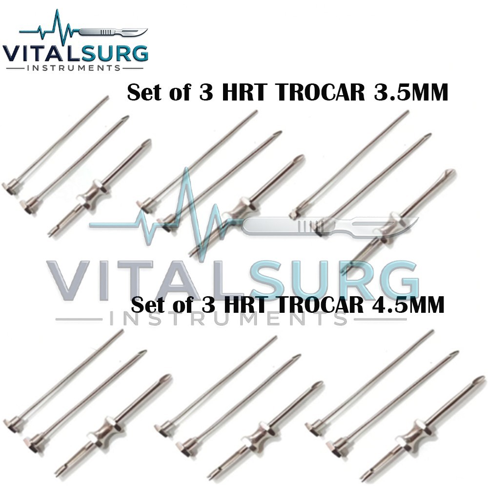 6 Sets of HRT TROCAR 3.5mm And 4.5mm Cannula & Obturator