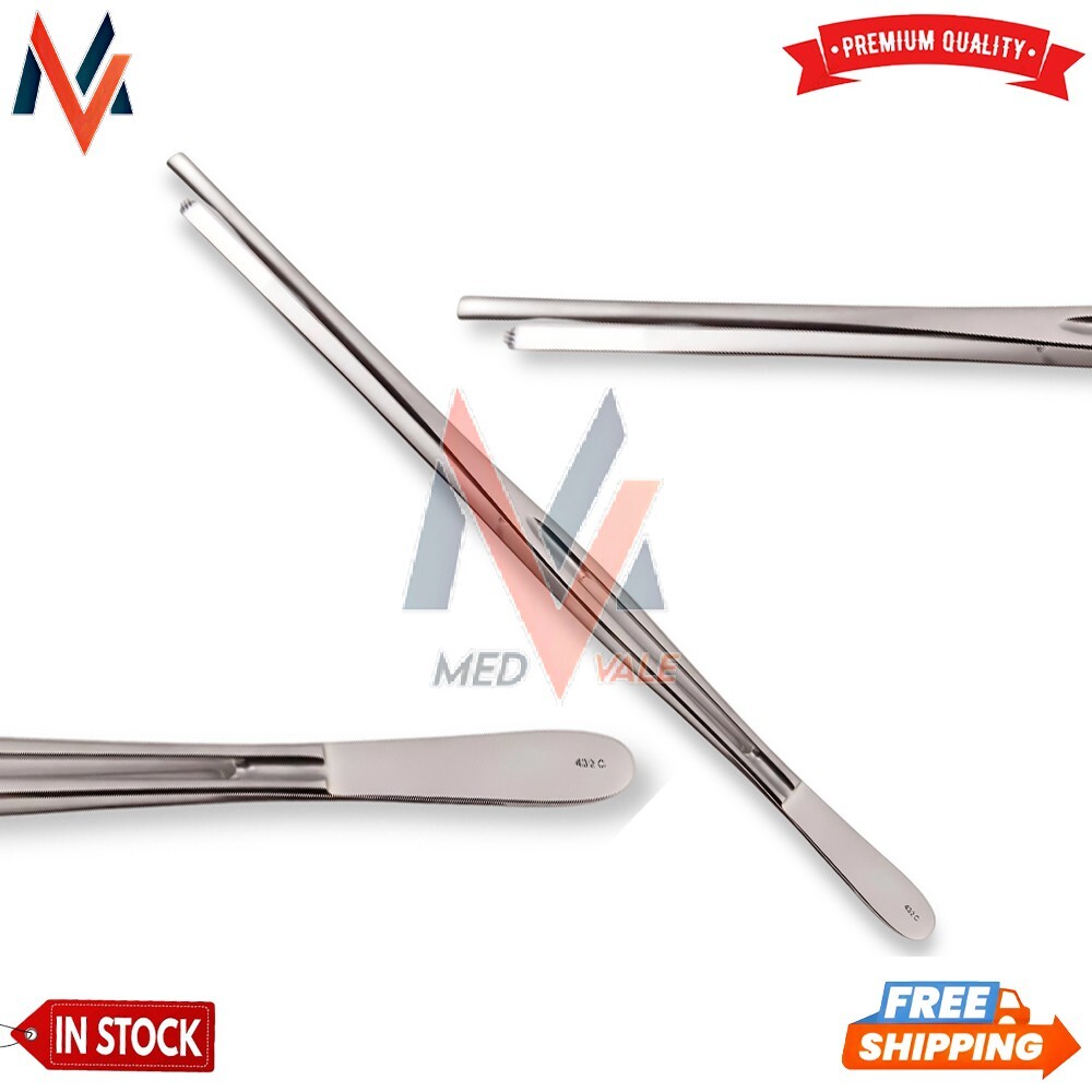 Kelly Tissue Forceps, 9″, Straight, 3×4 Teeth, Slotted Gutch Handles 10 Pcs