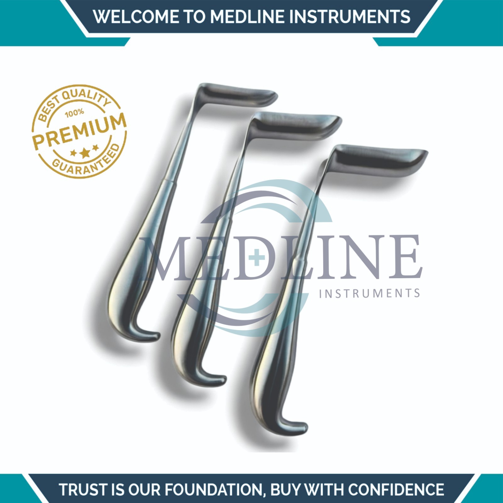 Hill-Ferguson Rectal Retractor 3 Pcs Set Small/Medium/Large Surgical Instruments