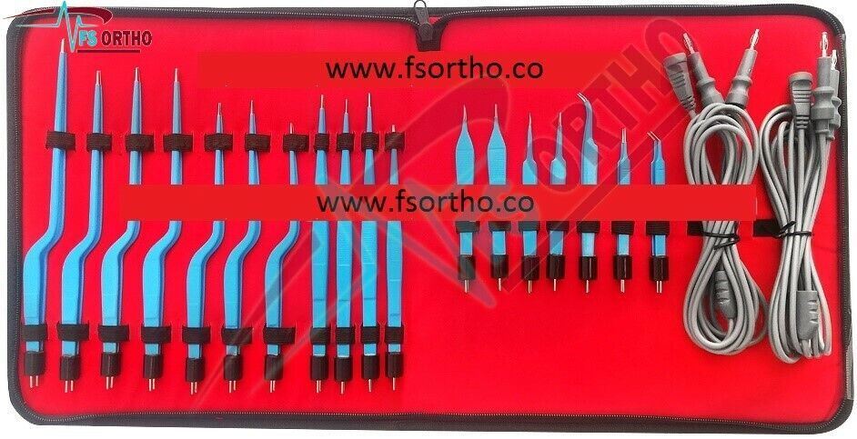 Electrosurgical High Class 2 Pin US Type Bipolar Bayonet Forceps Set of 20 pcs