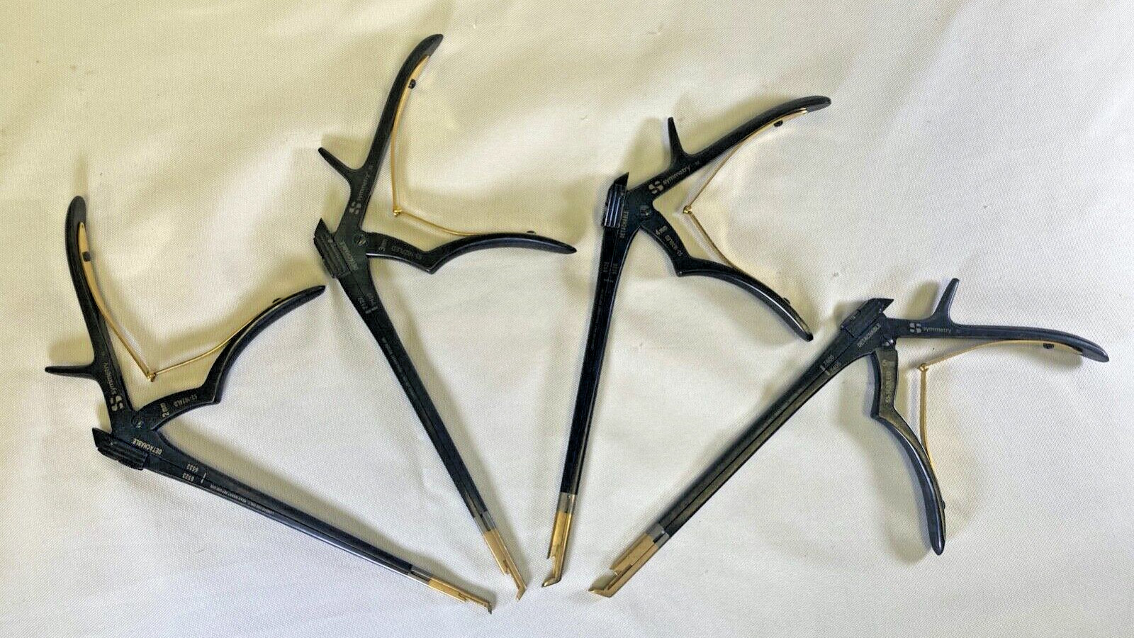 Set of 4 Symmetry Codman Rapid Clean Detachable Lumbar Kerrison Rongeurs 8″
