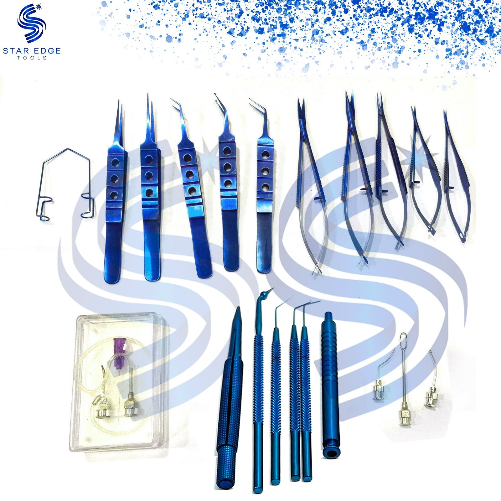 Eye Cataract Titanium Coated 21 PCS Set Ophthalmic Surgical Instruments