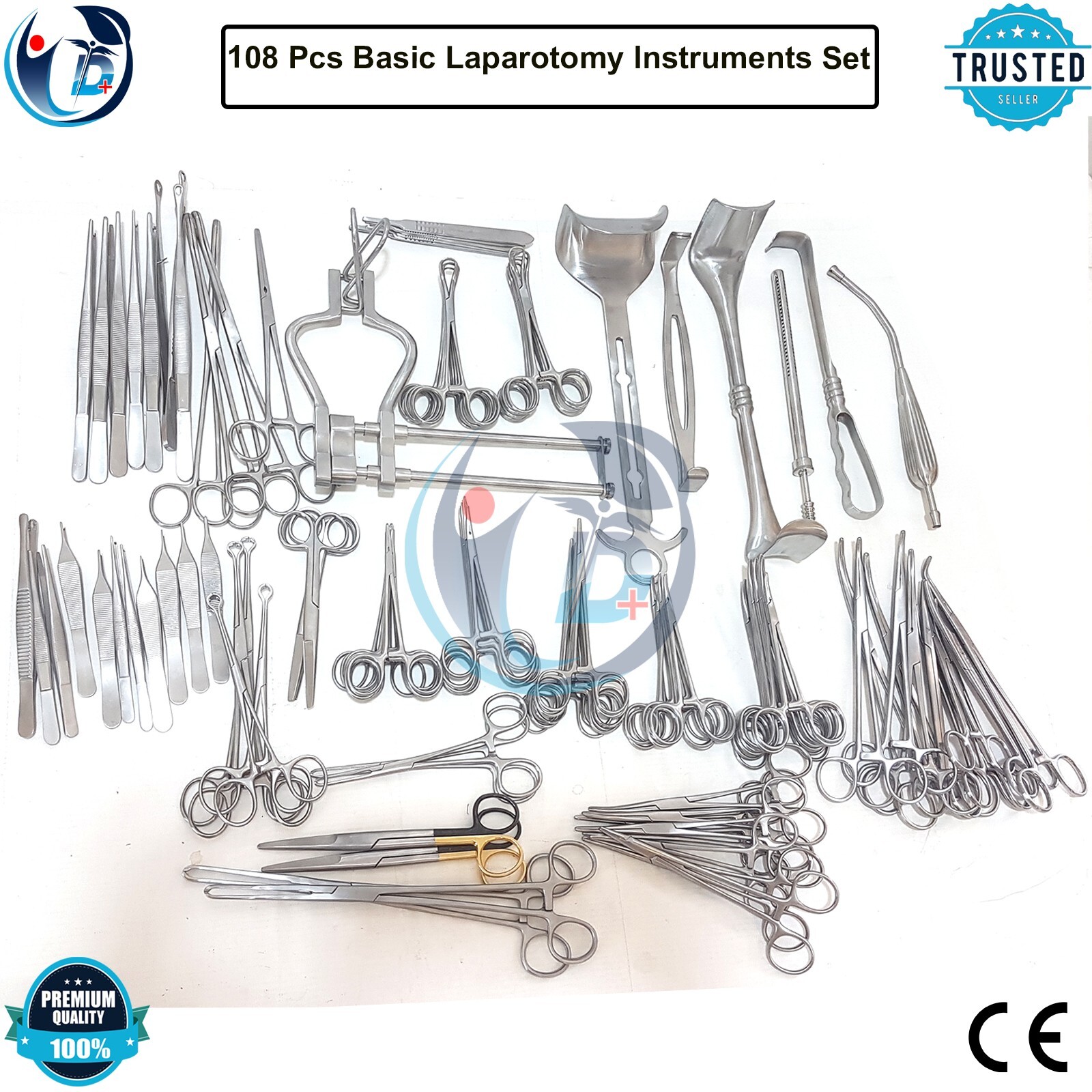 108 Pcs Basic Laparotomy Instruments Set Stainless Surgical Medical German Grade