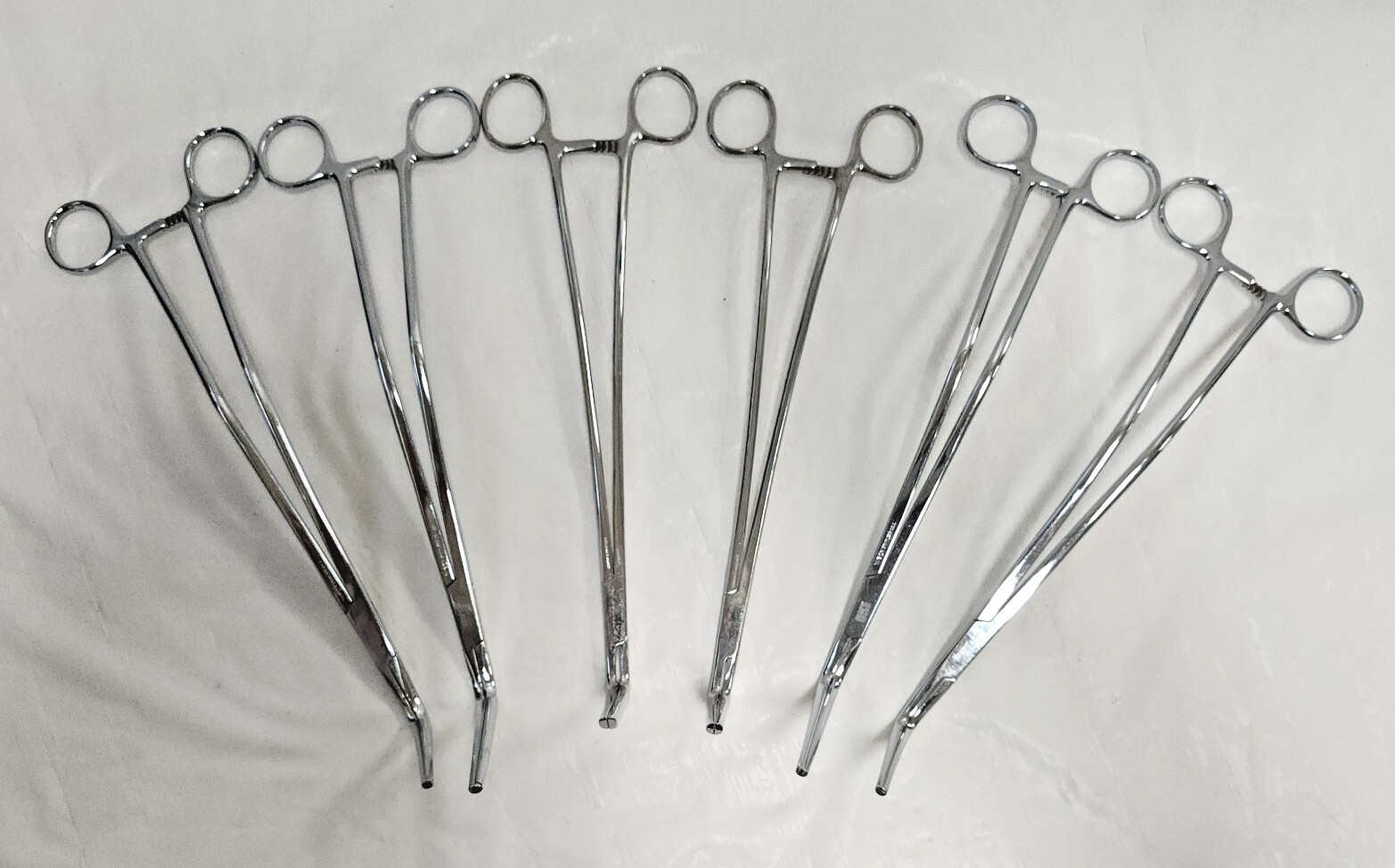 Lot of 6 Curved Hayes / Bowel Clamps – Weck / Codman -Cpix4info