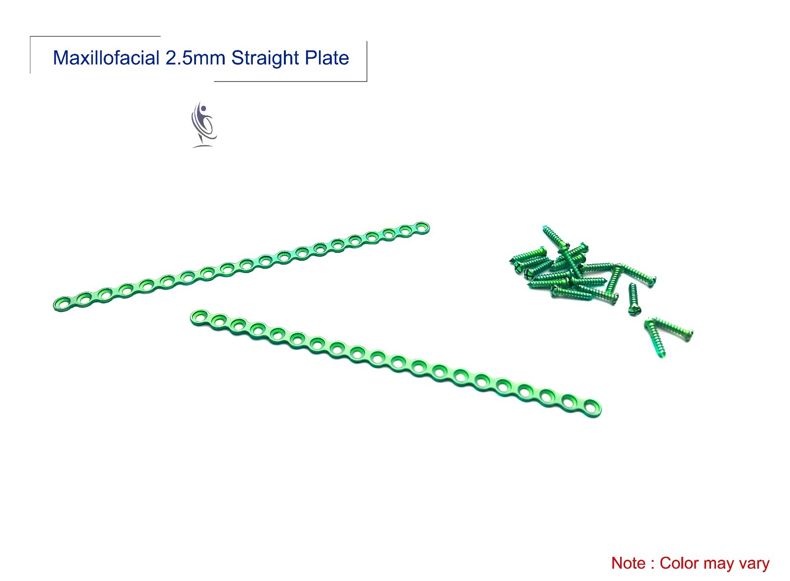 Maxillofacial 2.5mm Straight Plate 20H Plate (2pcs) with 50 Screws veterinary