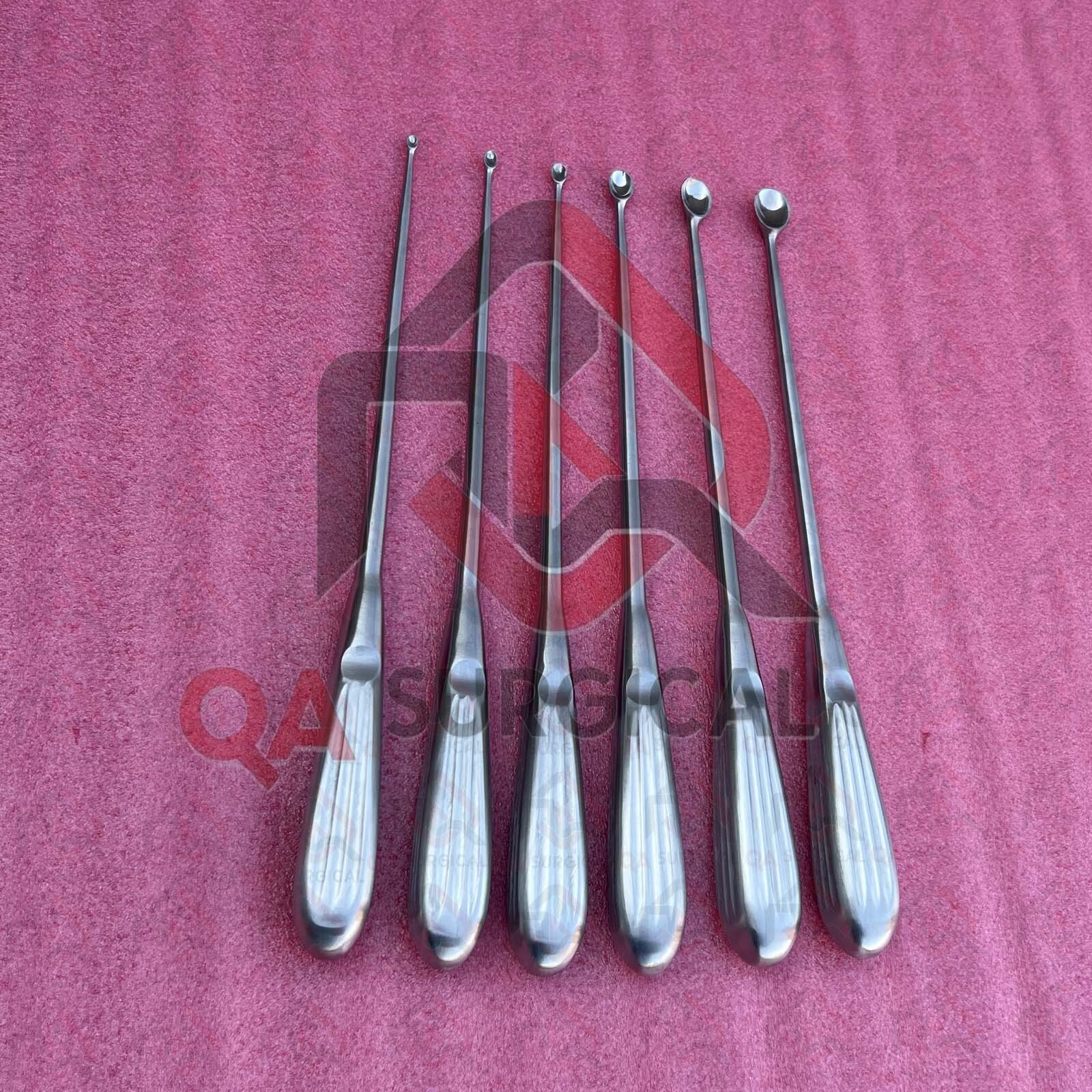 Volkmann Bone Curette Set of 6 Pcs 26 cm Orthopedic, Spine, Surgical Instruments
