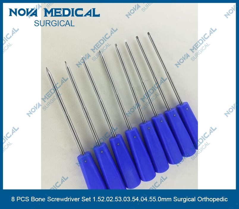 8 PCS Bone Screwdriver Set 1.5/2.0/2.5/3.0/3.5/4.0/4.5/5.0mm Surgical Orthopedic