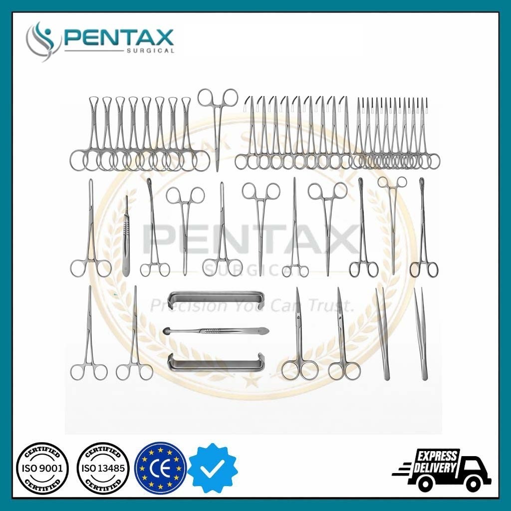 48 Pcs Hernia Set General Surgery Medical Instruments Stainless German Grade