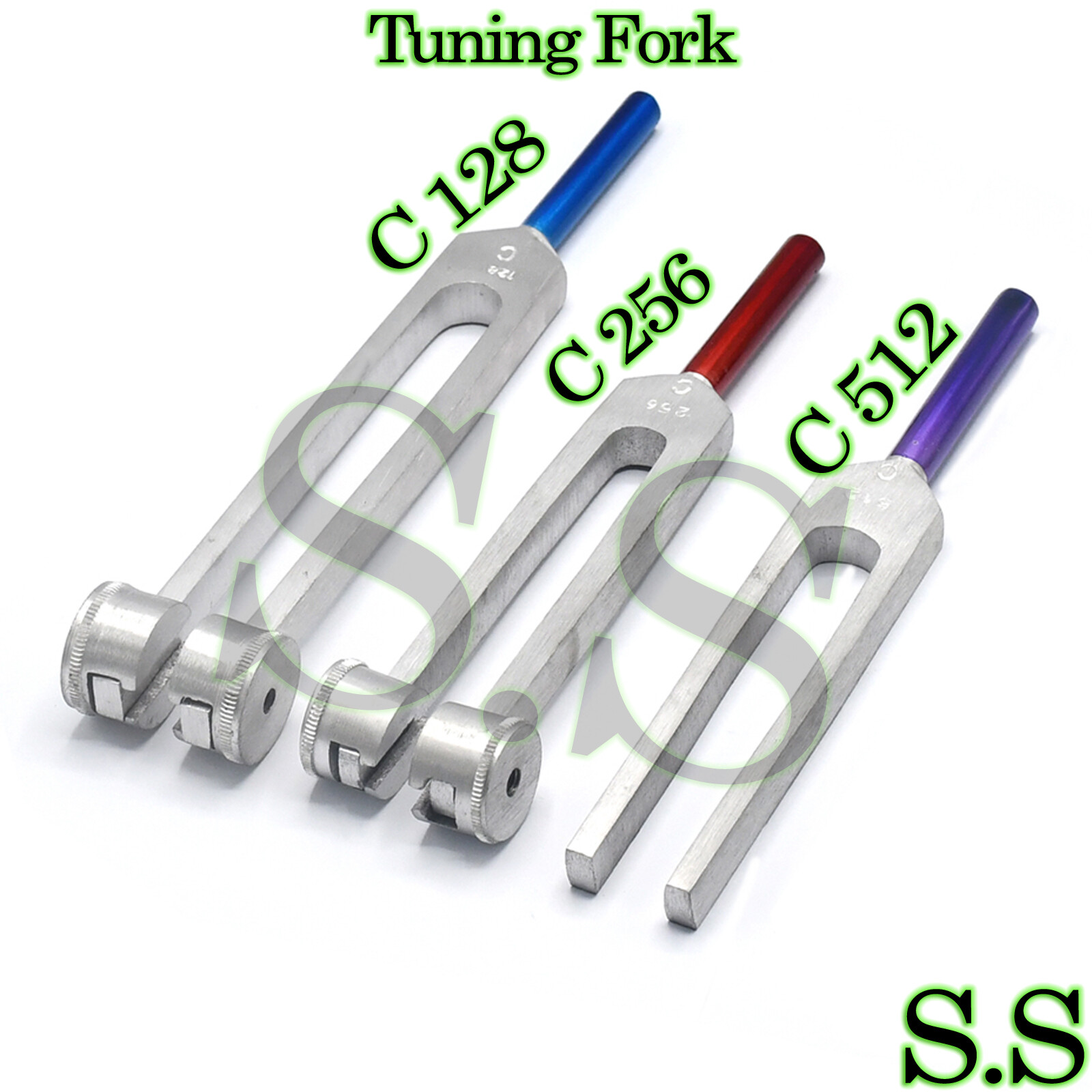 Color Coated Tuning Fork Set C128, C256, C512 Surgical Medical Instruments