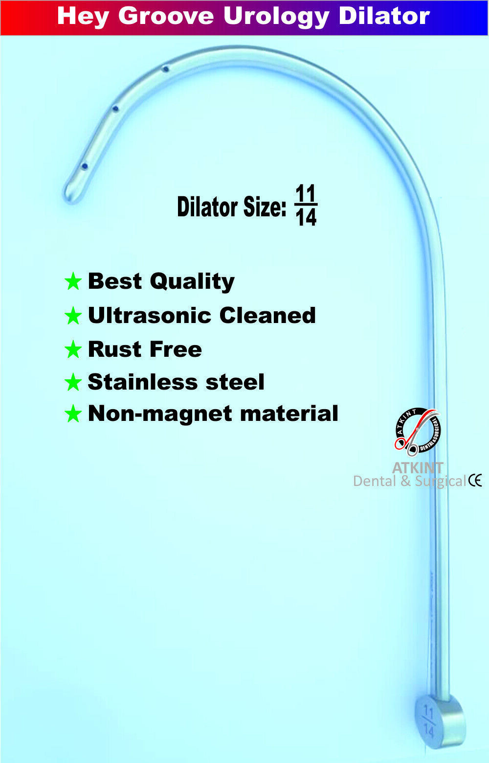 Hey Groove Urethral Dilator Set Urethroplasty Surgical procedure Instruments