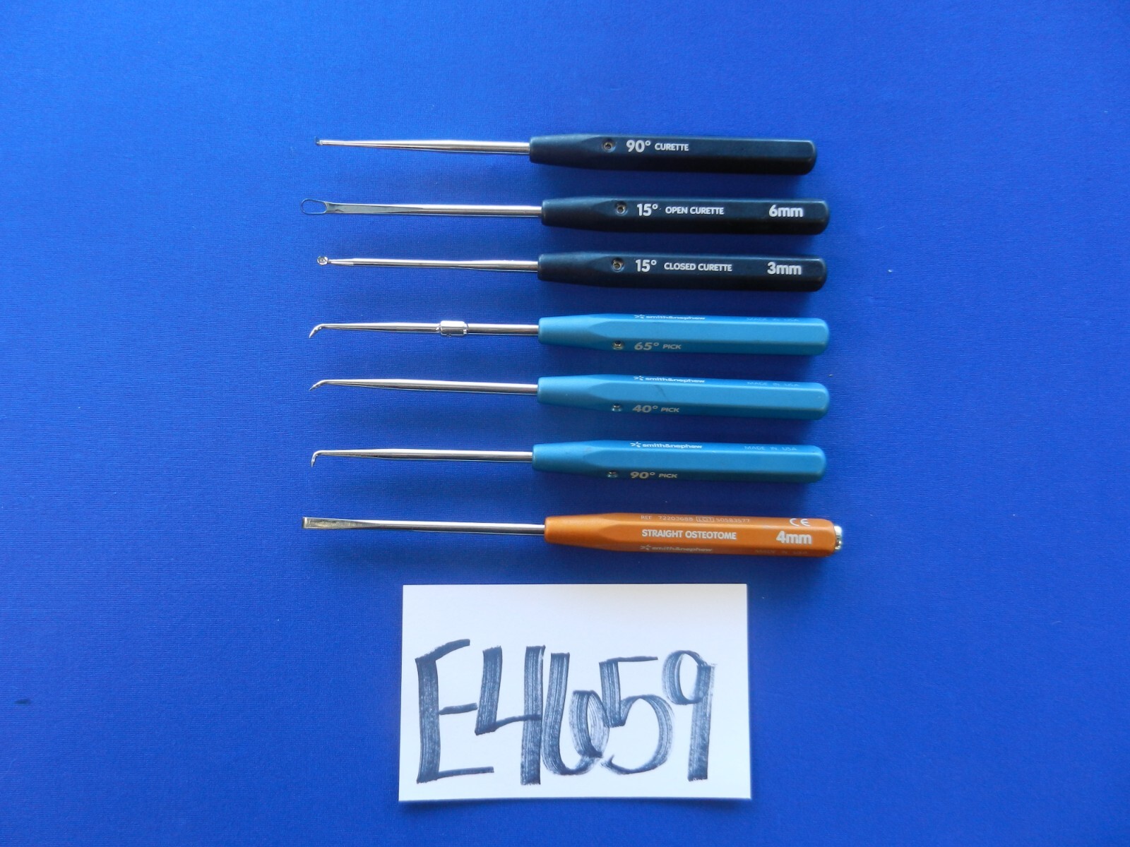 E4659 Smith & Nephew Arthroscopic Curette Pick & Osteotome Set of 7