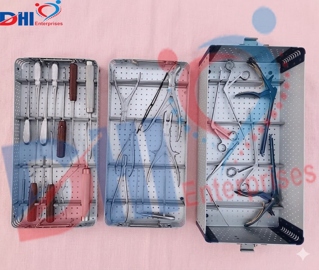 Lumbar Spine Instrument Set with Sterilization Case Stainless Steel