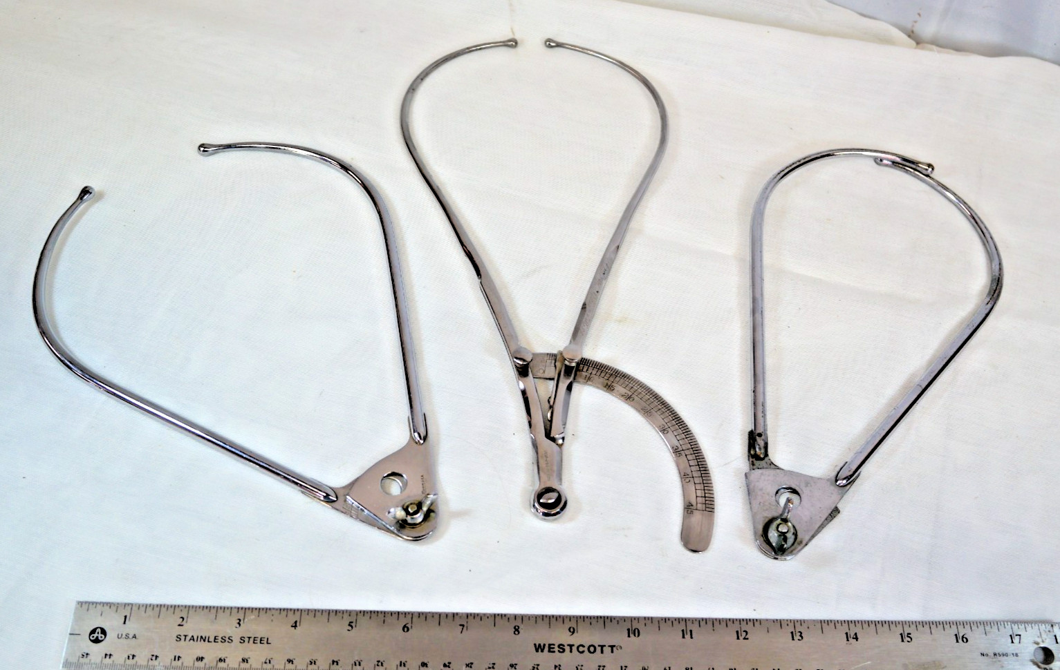 Three Vintage OB/GYN Pelvimeters: F Dittmar/Penn/Sklar All in Cm’s and Inches