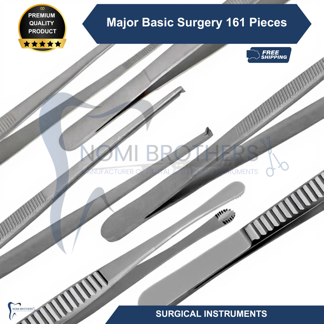 Major Basic Surgery Instrument Set 161 Pcs German Stainless Steel Surgical Kit