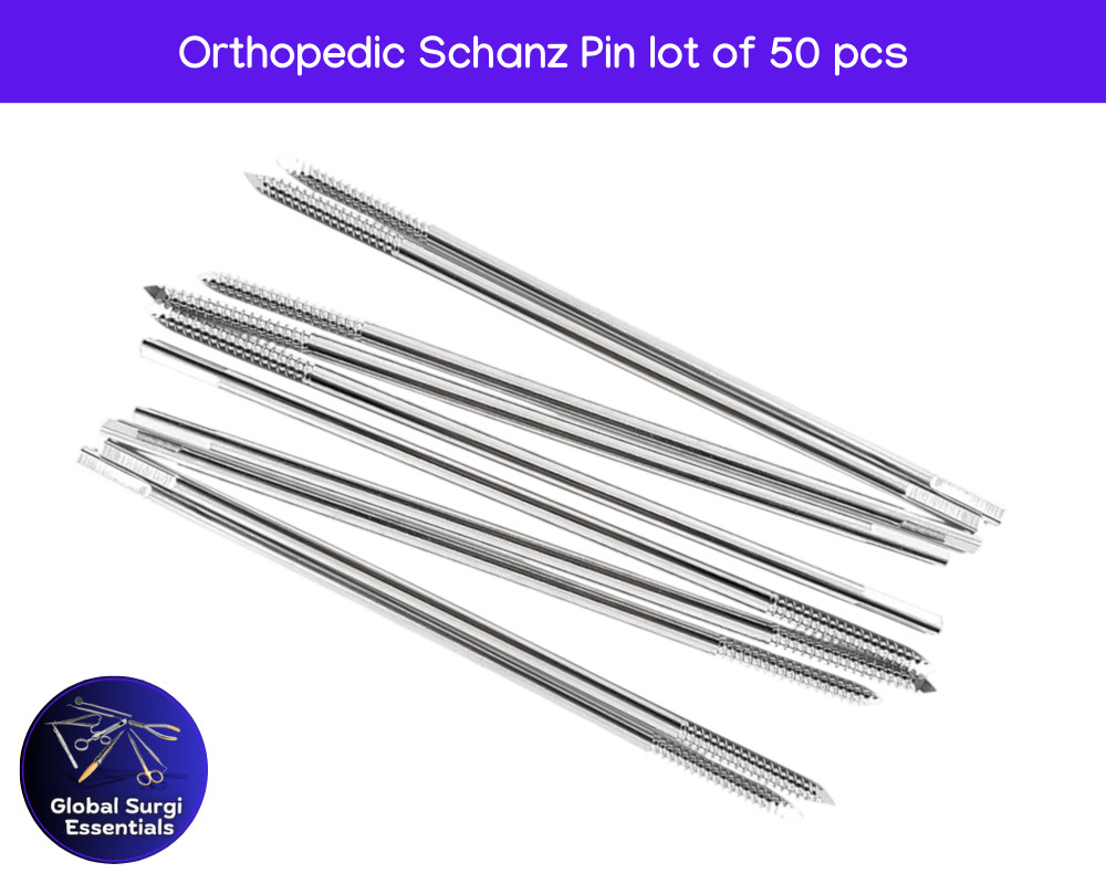 Schanz Pin Set 50pc Orthopedic Surgical Instruments Stainless Steel Autoclavable