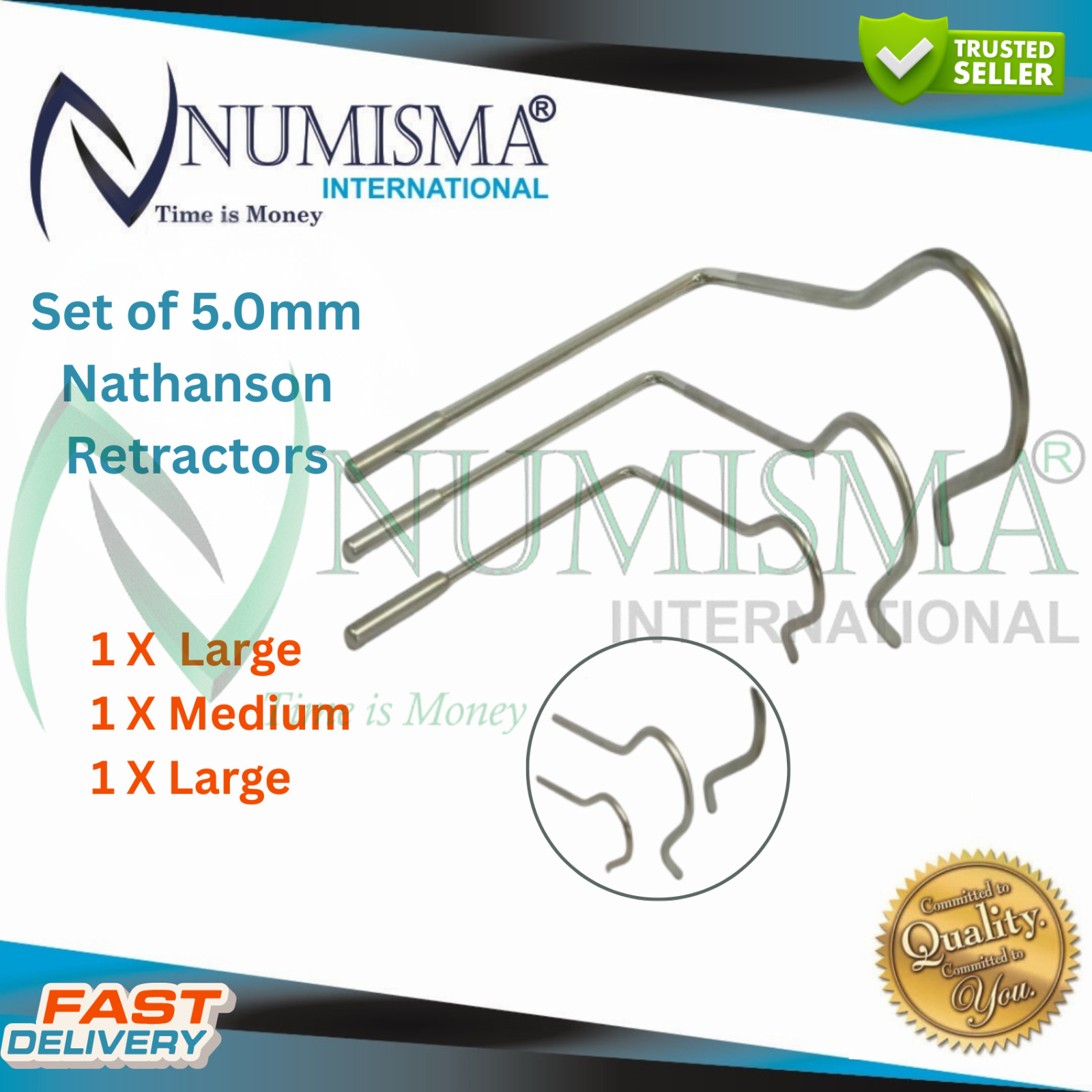 Laparoscopic Liver Retractor Nathanson Hooks Set 5mm Separador Instruments