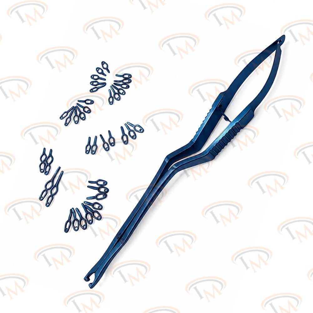 Aneurysm Titanium Clips Set | 40 Clips + Rotating Clip Applicator Instrument