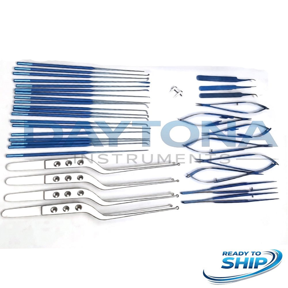 Micro surgery instruments set Neuro Surgical Titanium coated Instrument