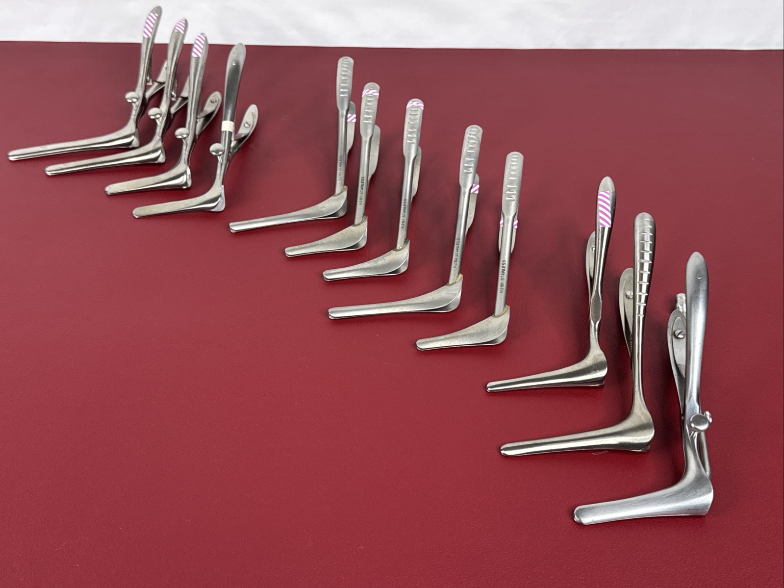 Vintage lot of 12 Stainless Steel Nasal Speculum ENT, XOMED Mueller ESI Storz