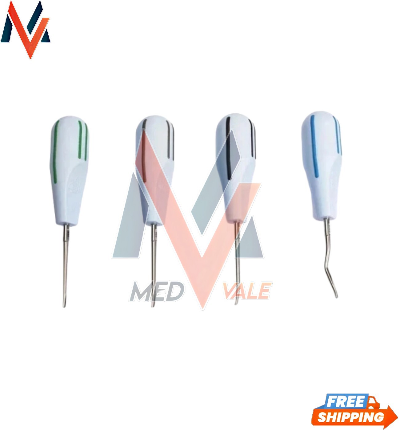 Directa 506333 Luxator Dental Periotomes Short Kit Color Coded