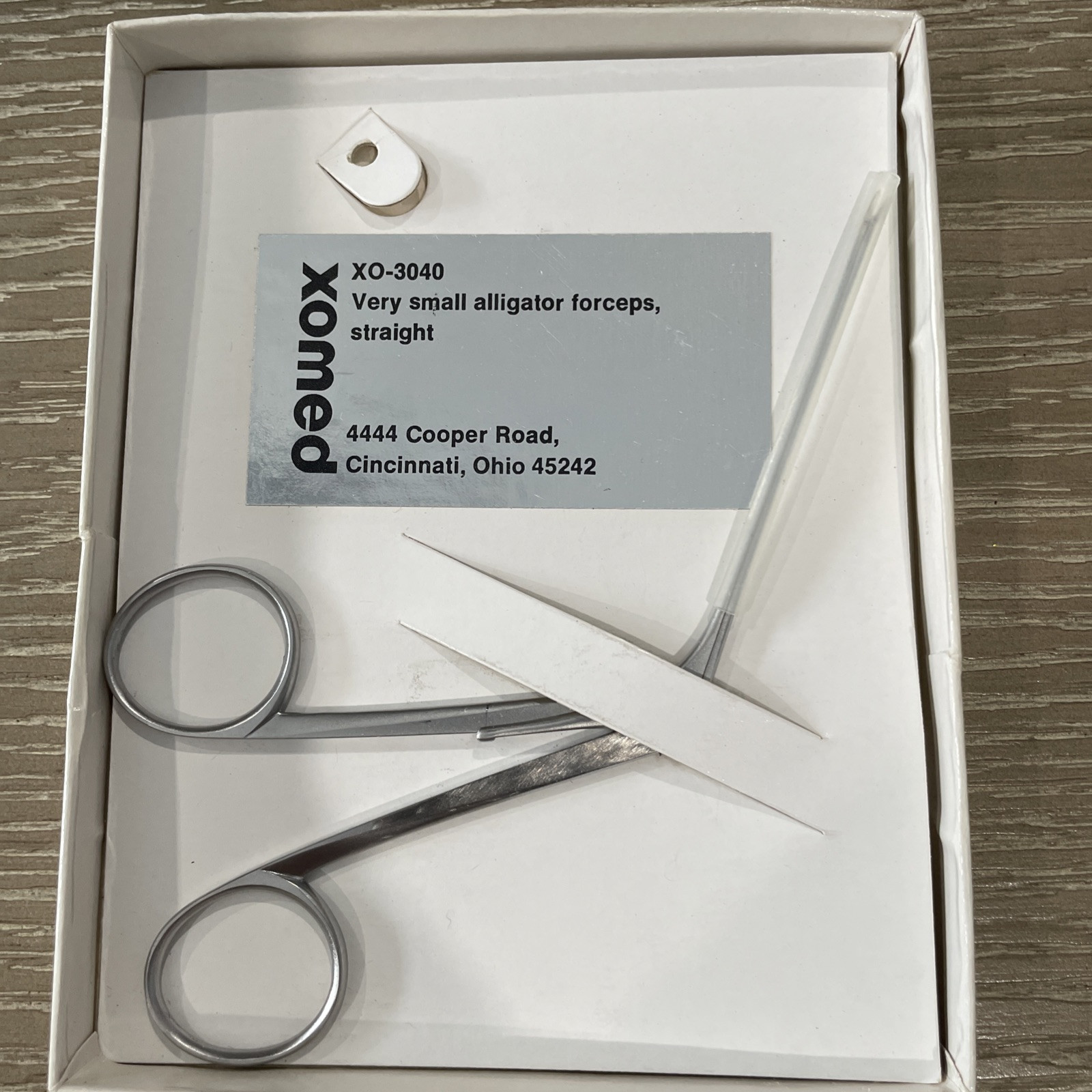 Xomed Very Small Alligator Forceps Straight ENT Vintage Surgical Tool Boxed