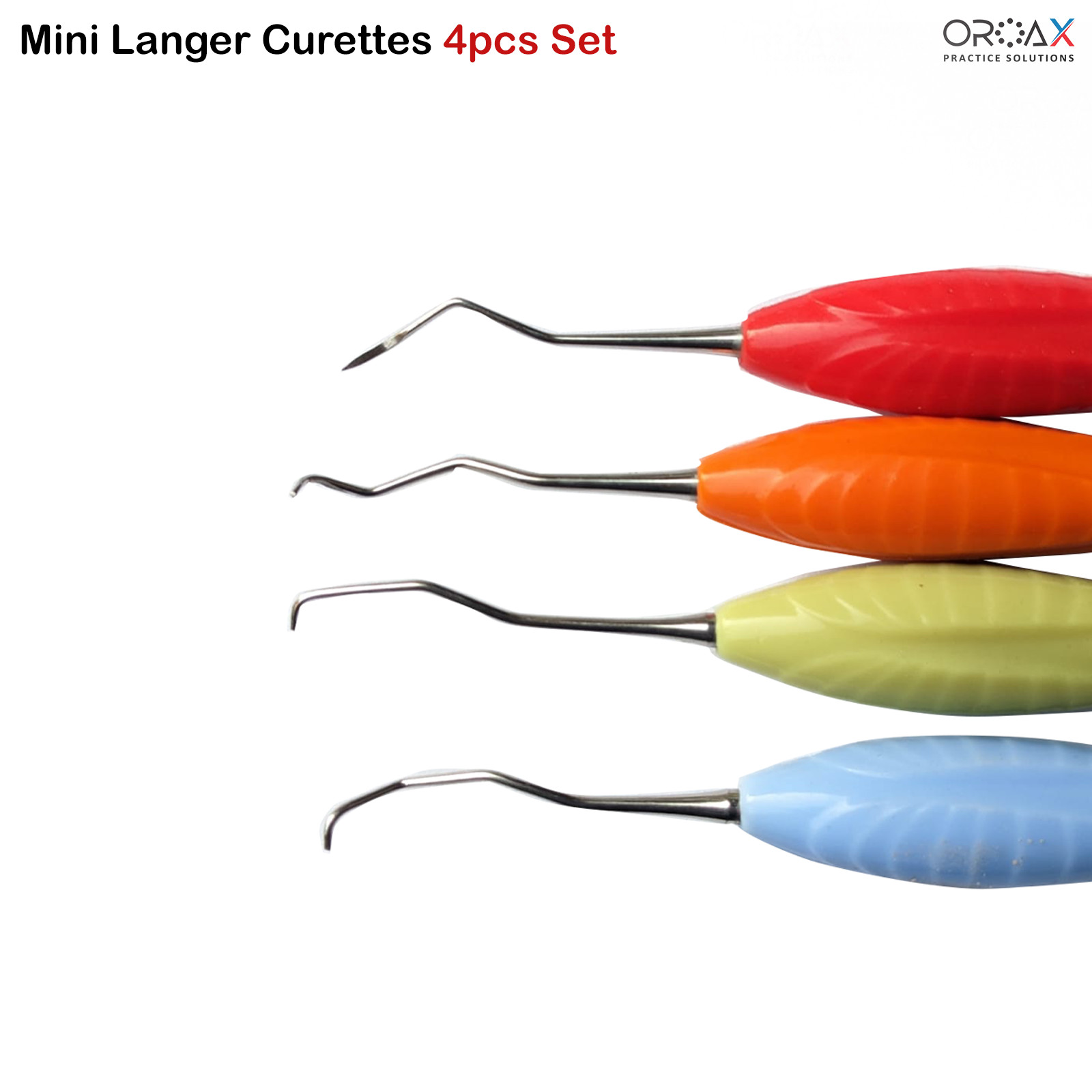 Curetas dentales Langer Raspador de microhoz Mango de silicona periodontal