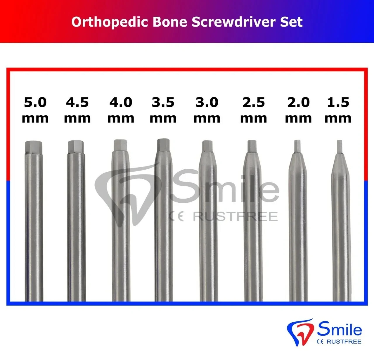 Orthopedic Bone Screwdriver Set With Quick Coupling Handle Shanzi Instrument US