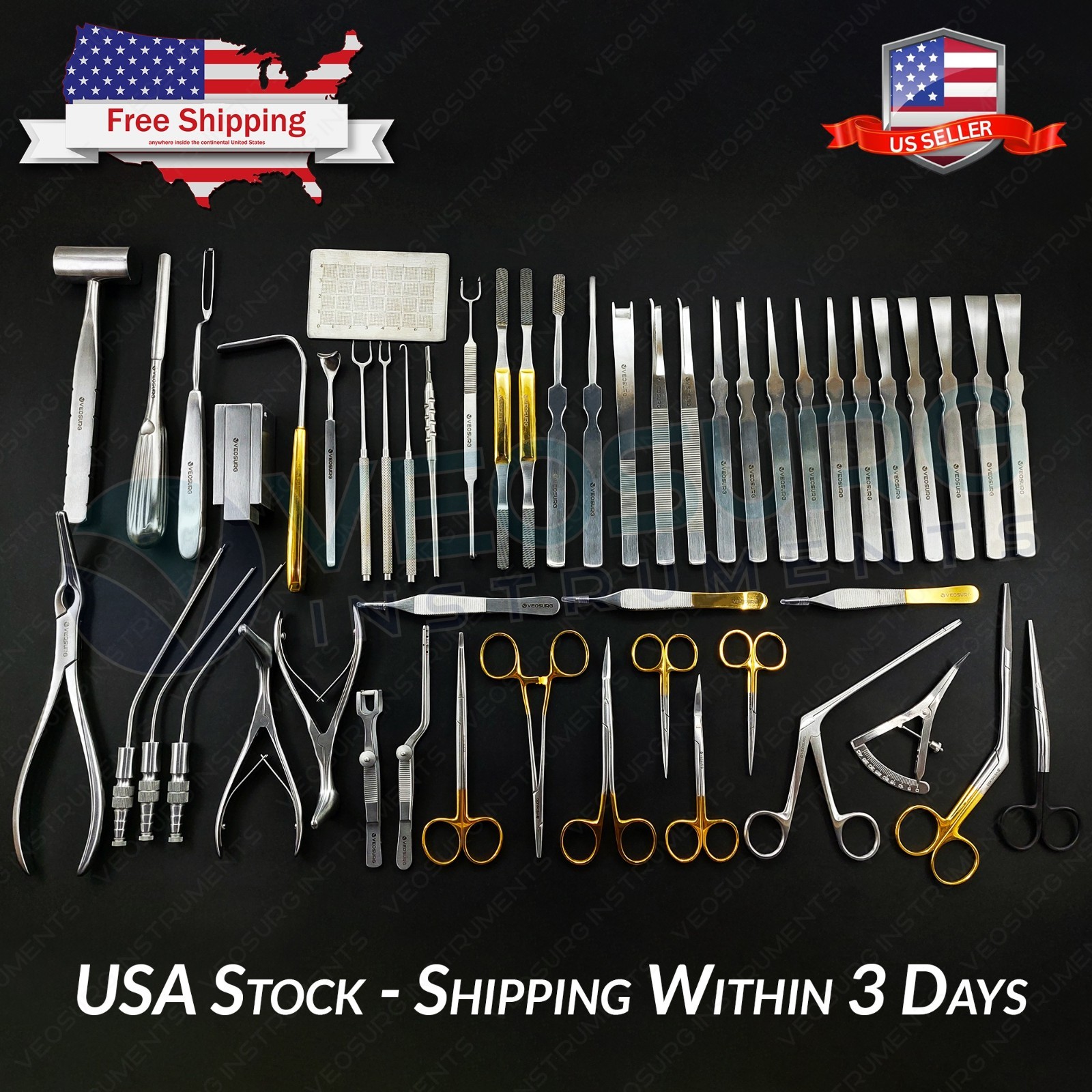 Rhinoplasty instruments Nose & Plastic Surgery Instruments set of 50 Pcs CE A++