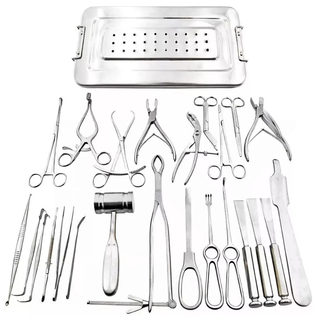 Basic Orthopedic Surgery Instrument Set 25 Pcs Stainless Steel Surgical Kit Box