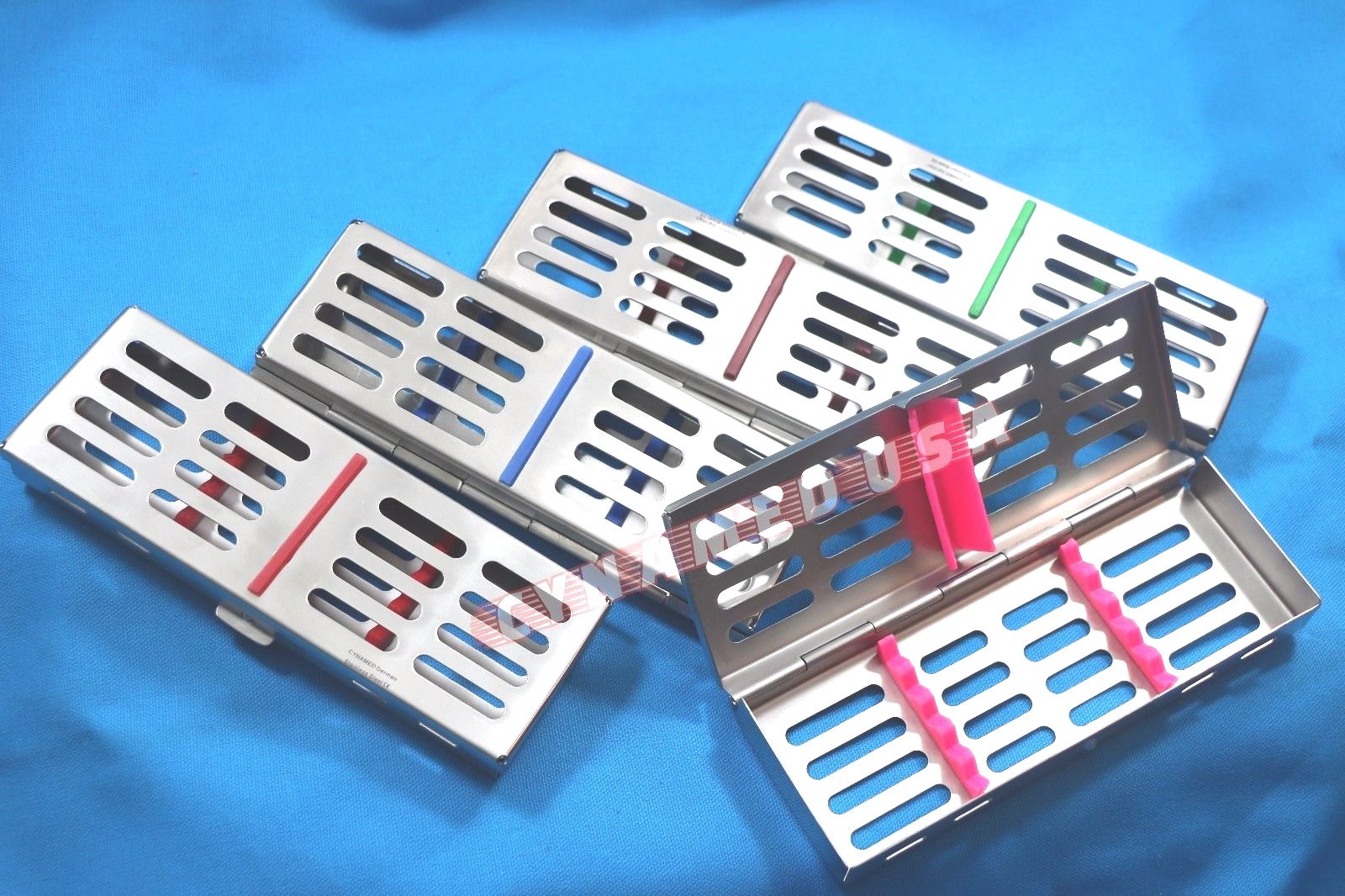 German Dental Sterilization Cassette Rack Tray Box For 5 Surgical Instruments