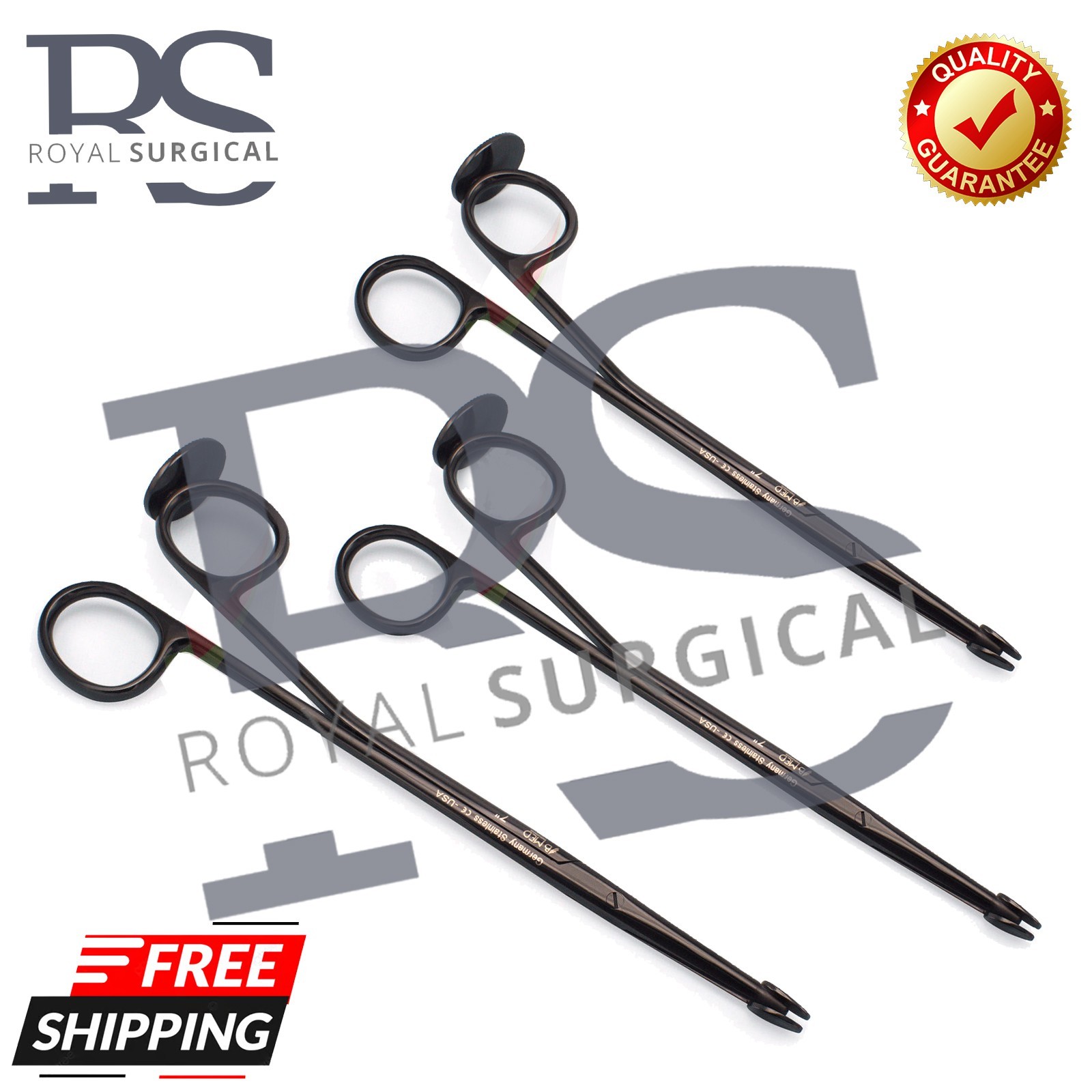 Set of 3pcs Trepsat Facial Flap dissector scissors,10mm,15mm,20mm length Black