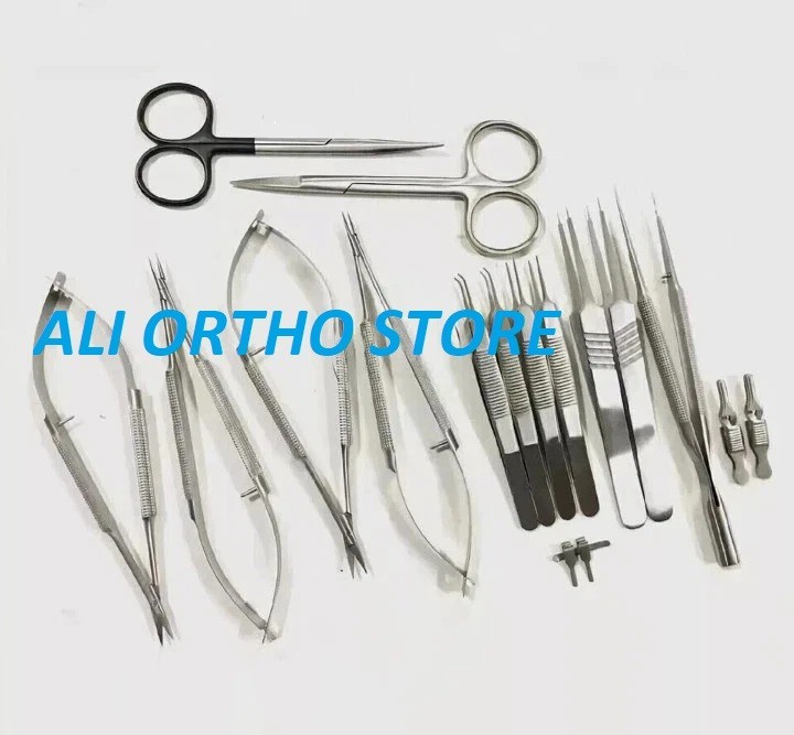 Hand Surgery Basic 17 Pcs Micro Surgical Stainless Steel Instrument Set