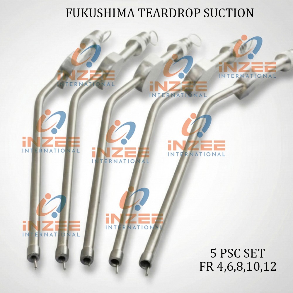 Fukushima Teardrop Suction Ball Tip Traumatic Brain Fr 4,6,8,10,12 5 PCs Set