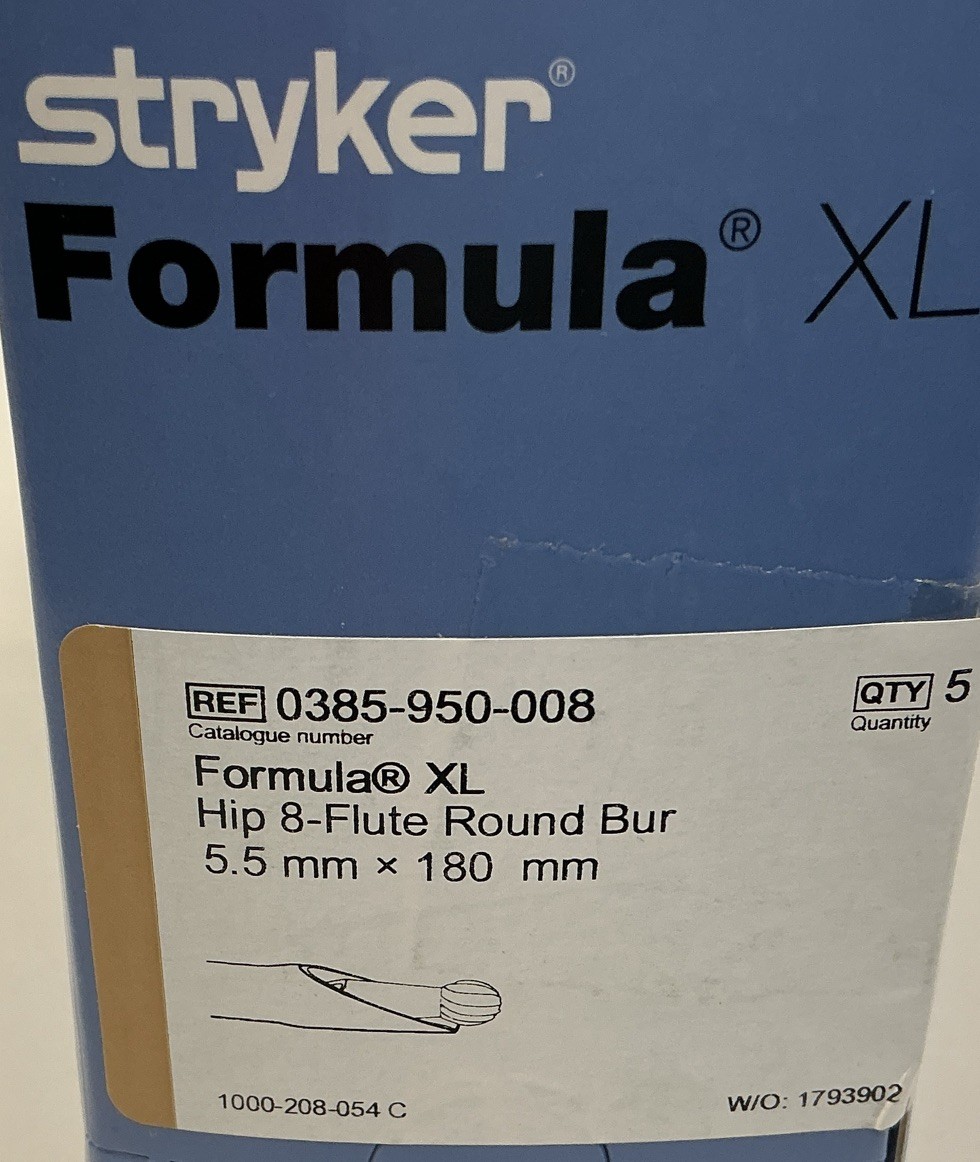 Stryker Formula XL , Hip 8- Flute Round Bur REF 0385-950-008
