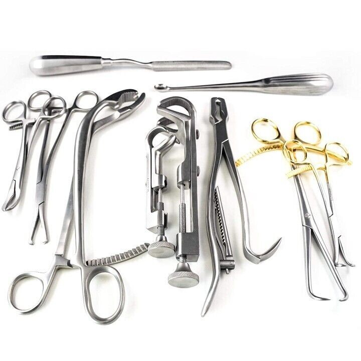 10 Pcs Assorted Orthopedic Surgical Instruments Custom Made Set – German Grade