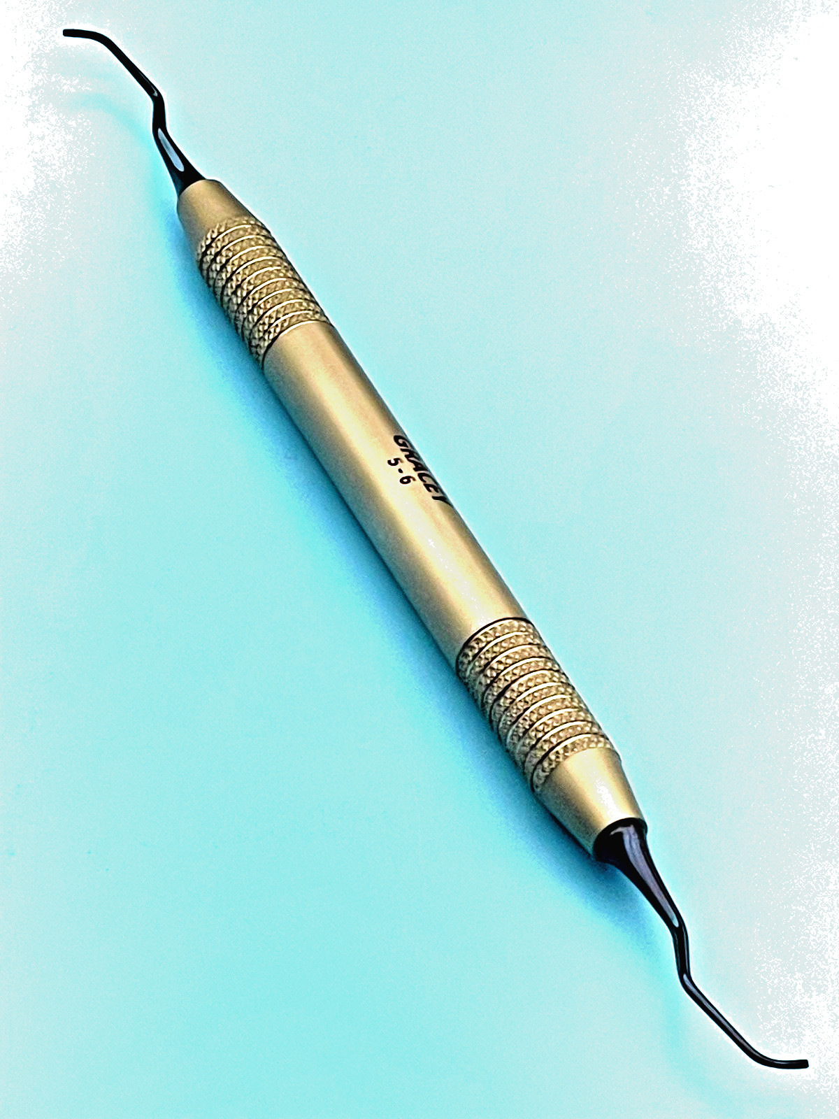 Set of 3 Gracey Dental Curettes GR 5-6, Titanium Blue Coated Tips