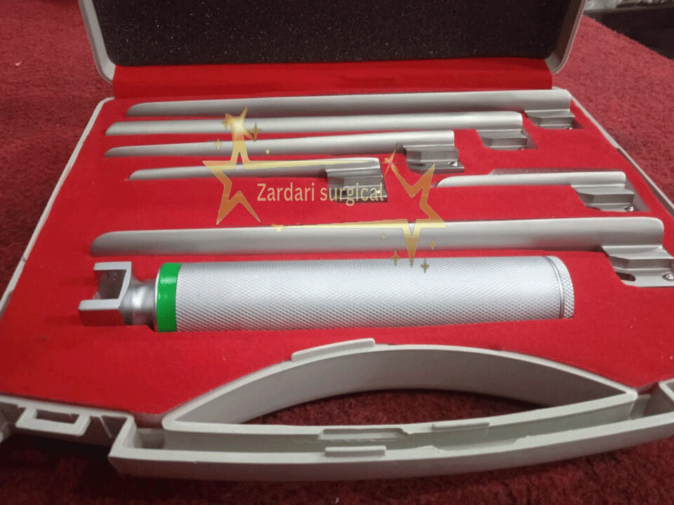 OPTIC Laryngoscope MILLER Set of 6 BLADE &HANDLES EMT Anesthes NEW FIBER