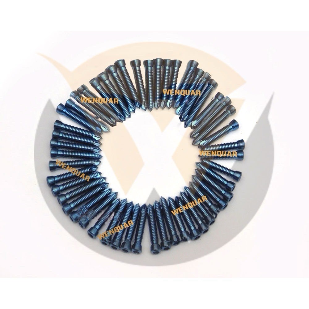 Locking (Safety Lock) Titanium Blue 2.4mm Ø Hex Head Screws Self Tapping 50 PCs