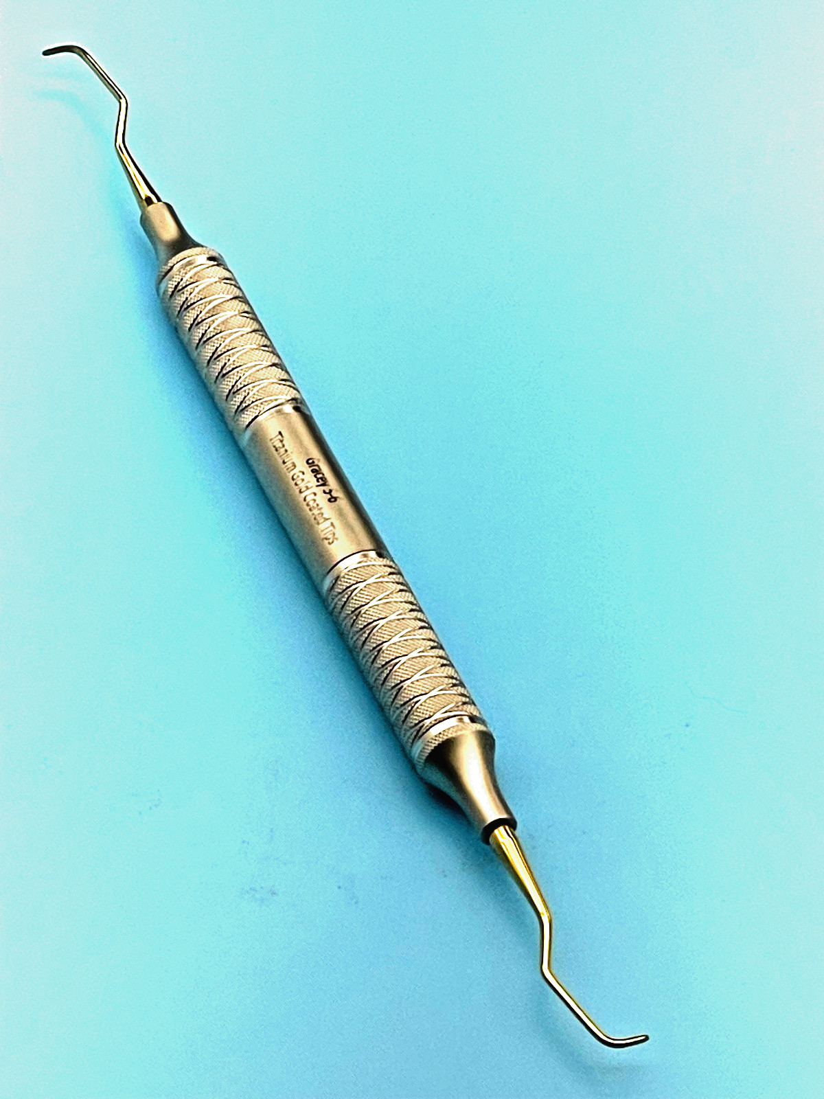 Set of 3 Gracey Dental Curettes GR 5-6, Titanium Gold Coated Tips