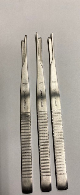 3 Pcs Silver Osteotome 7″ with Single Guard (Straight ,Right, Left )
