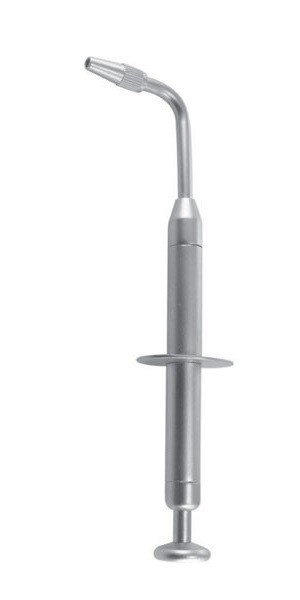 Amalgam Carrier, Swiss Pattern, Plunger Type, Curved 2.8 mm Diam. Tip