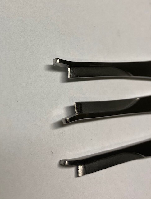3 Pcs Silver Osteotome 7″ with Single Guard (Straight ,Right, Left )