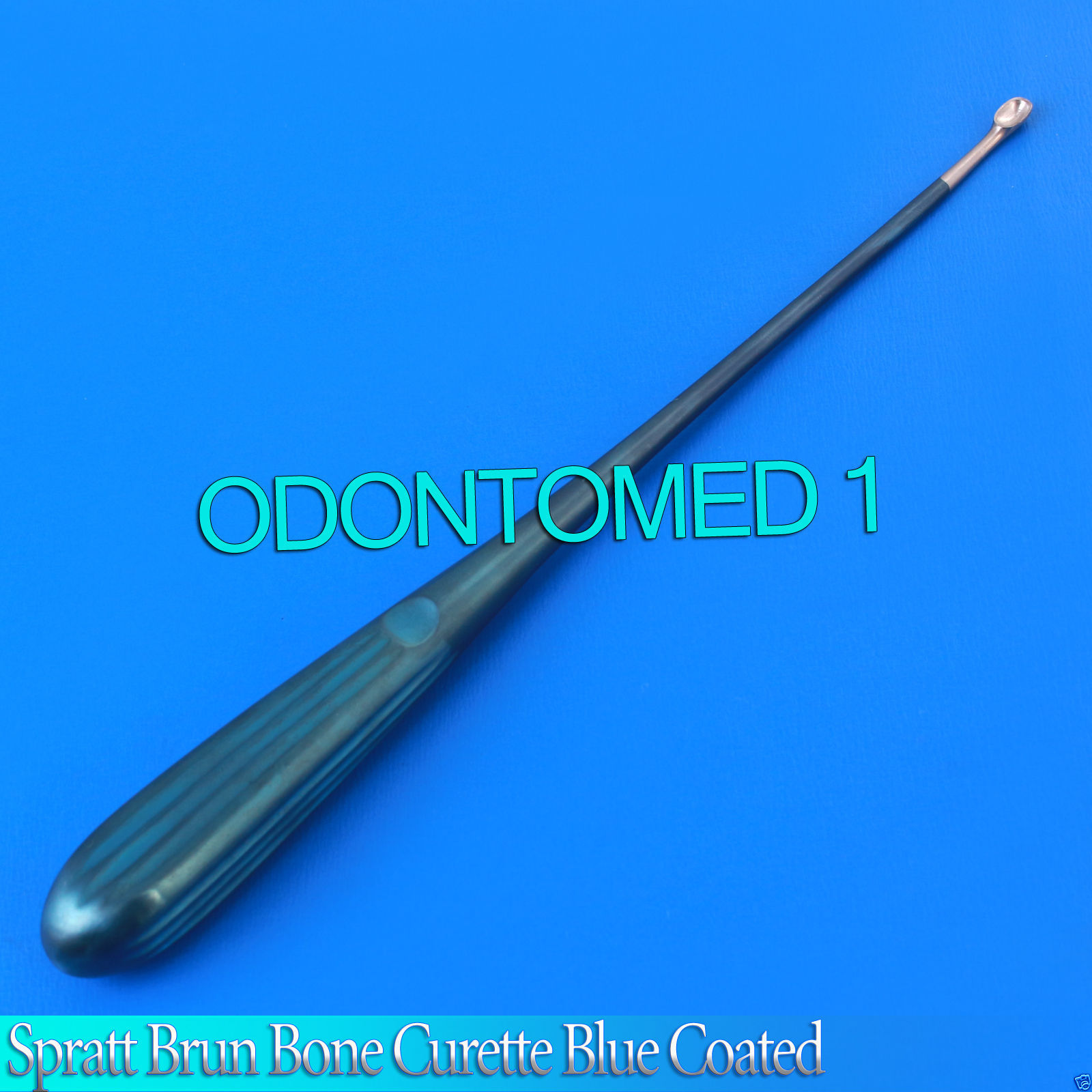 Spratt Brun Bone Curette Size 1 Blue Coated Surgical Instrument