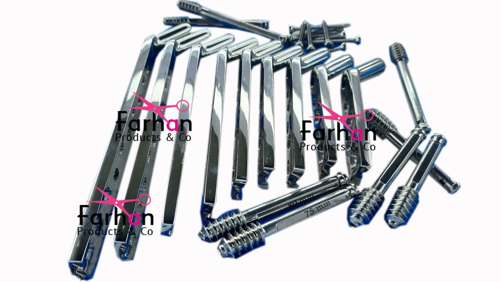 Non-Locked DHS 135° plate 4 & 5H +12.5mm DHS& 4.5mm cortex Srew-33 PC- SS 316L