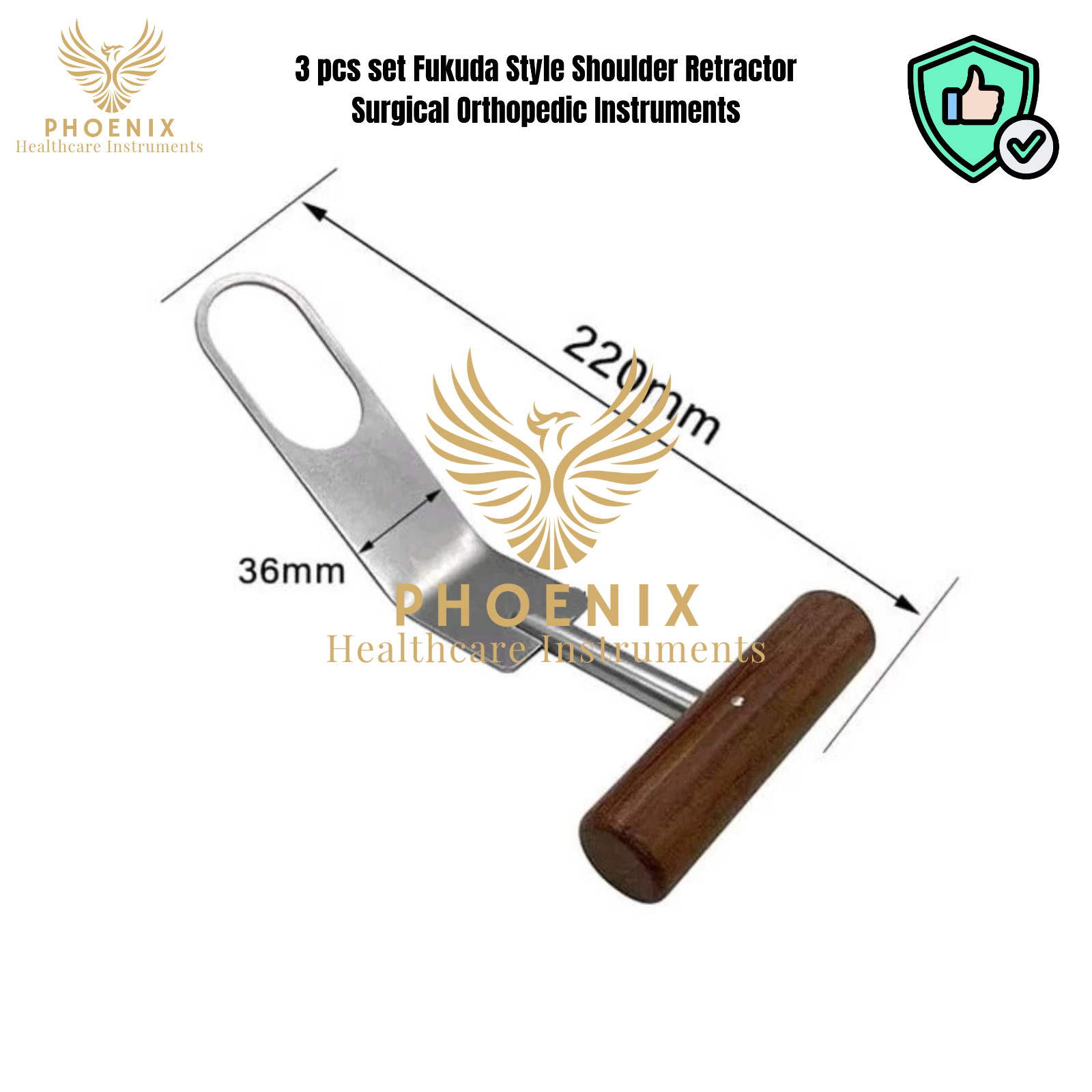 3 pcs set Fukuda Style Shoulder Retractor Surgical Orthopedic Instruments