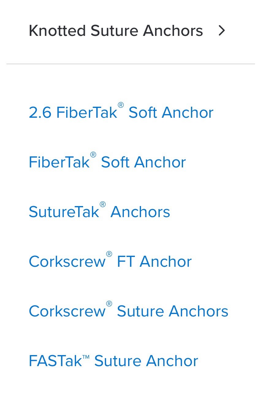 Arthrex Suture Anchors, PushLock® SwiveLock® Corkscrew®… Any Kind (1Pcs) In Date