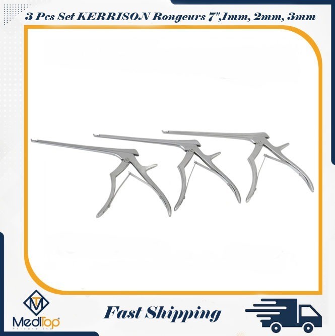 3 Pcs Set KERRISON Rongeurs 7″,1mm, 2mm, 3mm up 45 Degree orthopedics Instrument